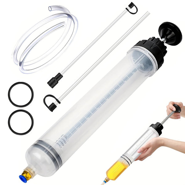 Siringa Aspirazione Olio 500 ml con Tubo Flessibile per Auto Moto