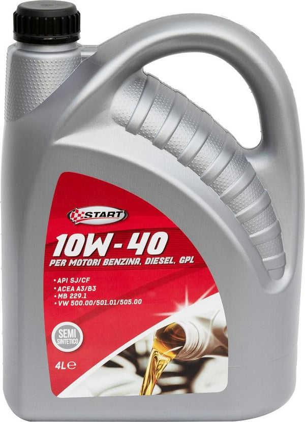 START Olio Motore 10w 40 Diesel, Benzina e GPL Sint Drive, Tanica 4 Litro, Olio 10w40 Benzina, Diesel e GPL, Olio motore 10w40 semi-sintetico protezione usura e elevate prestazioni, Made in Italy