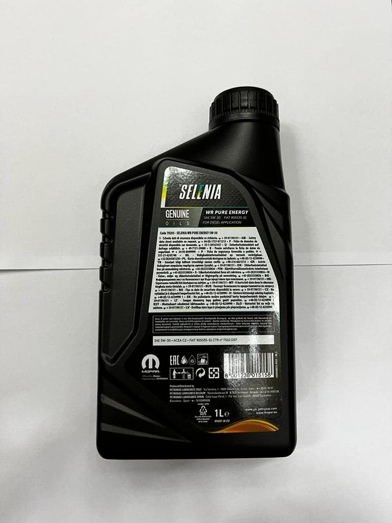 DUE 2 LITRI OLIO MOTORE SELENIA WR PURE ENERGY 5W30