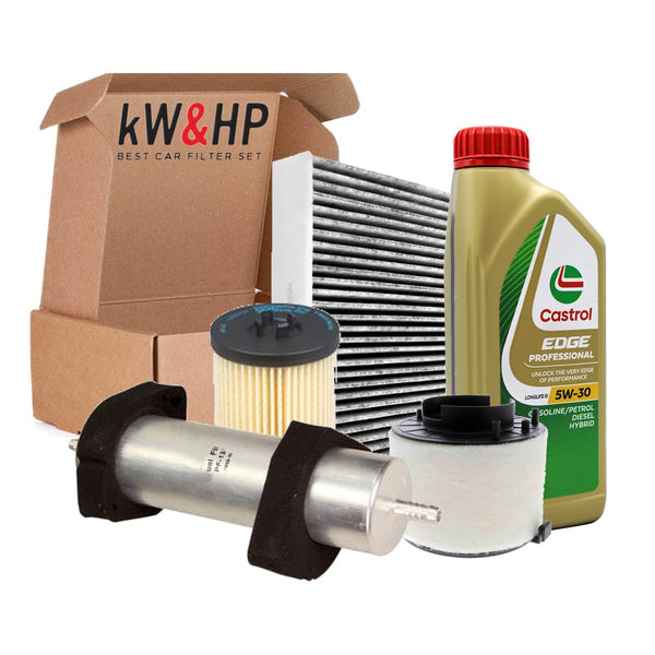 KIT TAGLIANDO 4 FILTRI + 5 LITRI OLIO MOTORE ORIGINALE 5W30 COMPATIBILE CON A4 A5 2.0 TDI