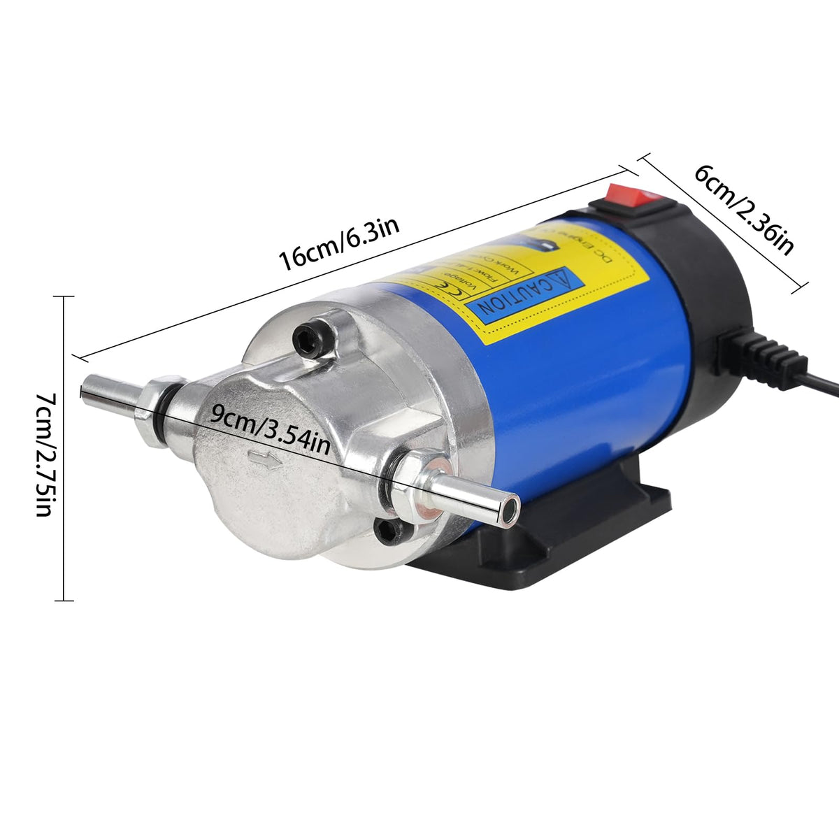 Cutycaty Pompa di aspirazione dell'olio 12V 100W Pompa diesel Pompe del carburante Pompa dell'olio Pompa di travaso elettrica carburante-acqua per olio motore e diesel per auto