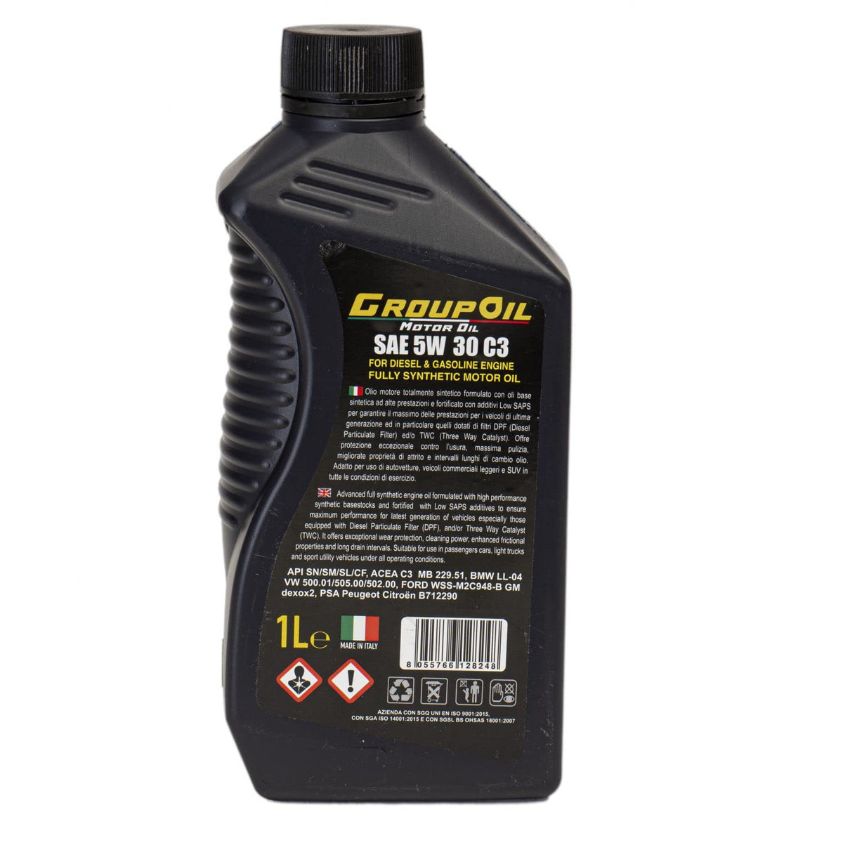 Lubrificanti GROUPOIL 5W30 ACEA C3 5x1L- Olio motore totalmente sintetico formulato con oli base sintetica ad alte prestazioni