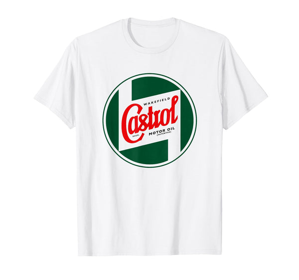 Olio Motore Castrol Wakefield Vintage Logo PAPL1319 Maglietta, Uomo, Bianco, L