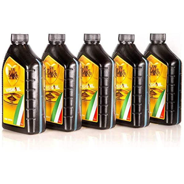Viskoil 5W30 - Olio motore sintetico, 1 L, Confezione da 5 (5 x 1L) [la confezione può variare]