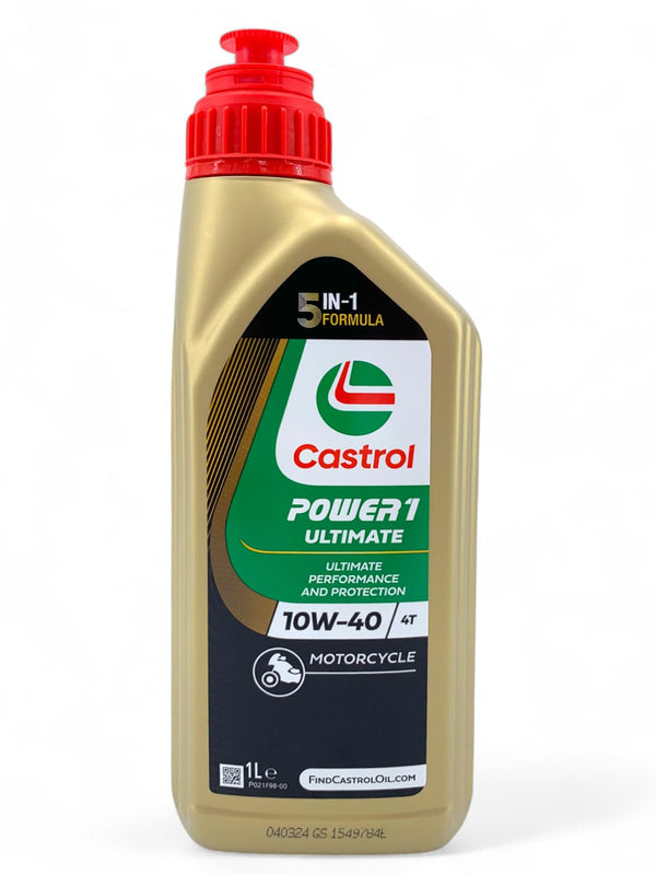 LUBRIALPHA - Olio Motore per Moto e Scooter | Power 1 Ultimate 4T 10W40 | Sintetico per Alte Prestazioni | Con Portachiavi Cavatappi | Conf. 4x1L | Compatibile 10W60, 5W30