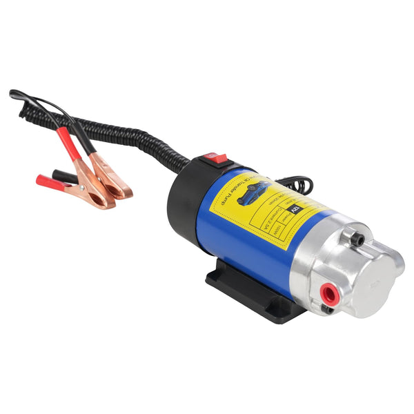 DAHAD Pompa diesel 12V 100W, pompa di aspirazione dell'olio, pompa elettrica per olio motore, pompa per cambio olio con tubo per auto, moto, camion, roulotte, barche