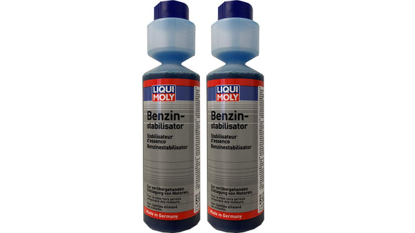 2 X 250 ML LIQUI MOLY stabilizzatore stabilizzatore Benzina Benzina stabi Additivo Benzina aggiuntivo del carburante ausiliario