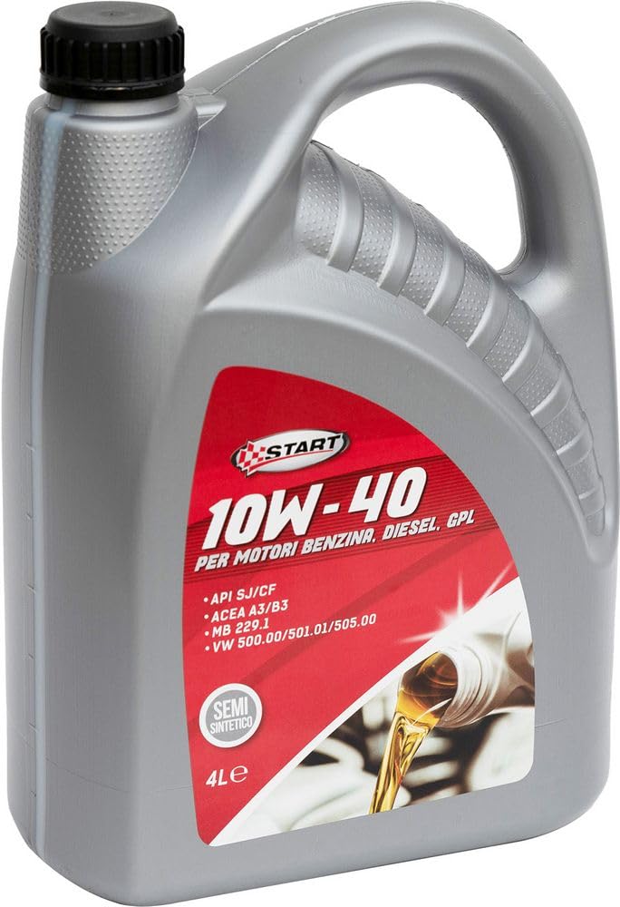 START Olio Motore 10w 40 Diesel, Benzina e GPL Sint Drive, Tanica 4 Litro, Olio 10w40 Benzina, Diesel e GPL, Olio motore 10w40 semi-sintetico protezione usura e elevate prestazioni, Made in Italy