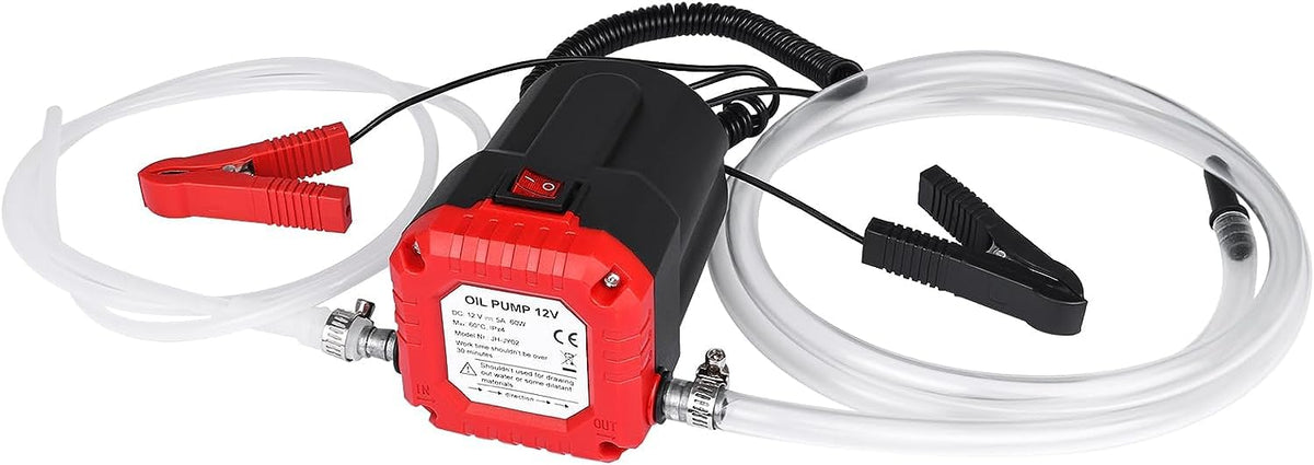 FreeTec Pompa Estrattore per Cambio Olio, 12V 60W Pompa Estrattore Fluidi Olio Diesel, Pompa di Aspirazione Olio, Pompa di Trasferimento Olio per Auto Moto Barche ATV