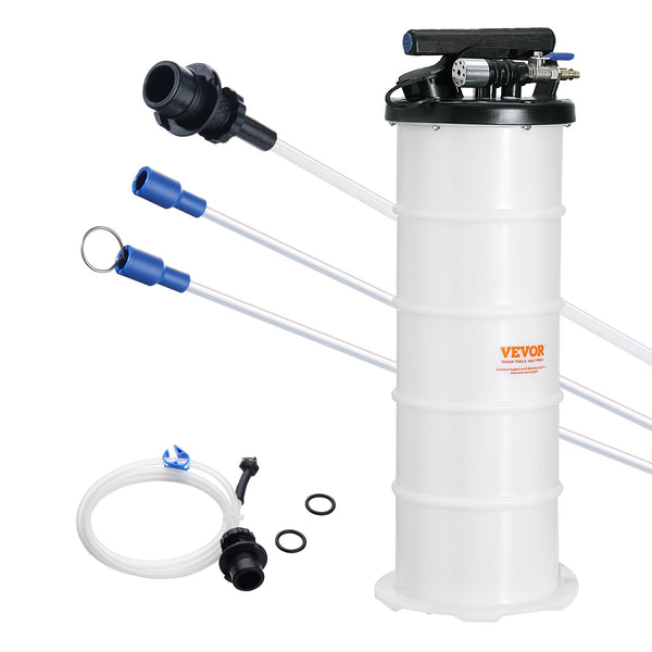 VEVOR Estrattore di Fluidi Pompa a Vuoto di Aspirazione per Cambio Olio di Motore Pneumatico/Manuale Capienza Max. 6,5L, Estrattore per Cambio Olio Pompa a Vuoto Kit Evacuazione dei Fluidi per Auto