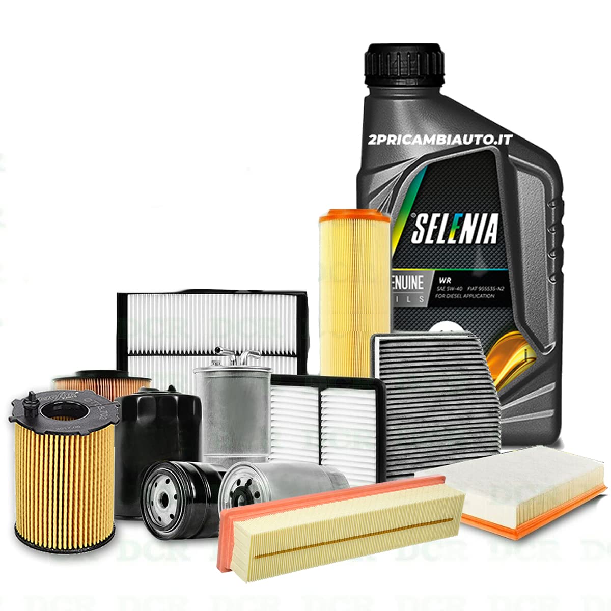 KIT TAGLIANDO 4 FILTRI + 4 LITRI OLIO SELENIA WR 5W40 PER IDEA, PUNTO 188, MUSA, YPSILON 1.3 MULTIJET