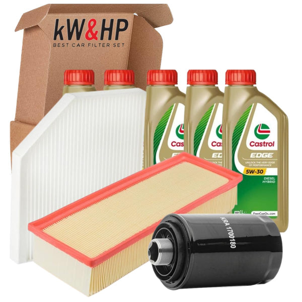KIT TAGLIANDO 3 FILTRI + OLIO ORIGINALE 5W30 PER A4 B8 AVANT 1.8 TFSI BENZINA (160 CV / 118 KW CABB, DA ANNO 2007-2012)
