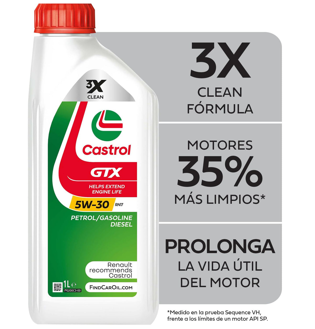 Castrol GTX 5W-30 RN17 Olio Motore per auto Totalmente Sintetico, 1L