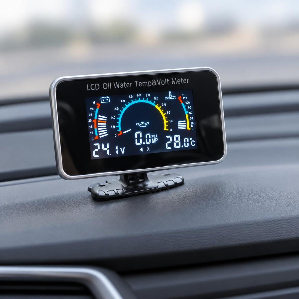 3 su 1 multifunzione auto LCD Digital Display Display Olio Pressione Acqua Temperatura Voltmetro Strumento a scopo universale 9-36 V per auto, camion, o SUV