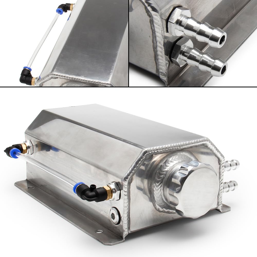 Shkalacar Serbatoio del radiatore del Liquido di Raffreddamento per Auto in Alluminio da 2 Litri Serbatoi di sfiato dell'olio universali con Tappo di Scarico