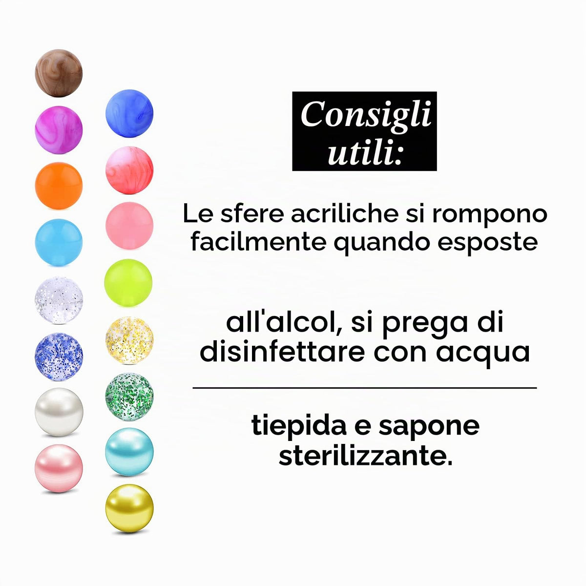 Rajnard Piercing Naso Piercing Septum Anelli 16G 8mm Acciaio Chirurgico e plastica Helix Tragus Piercing Cartilagine Labbro Labbro Anello a Ferro di Cavallo Perla Sfera Fluorescente