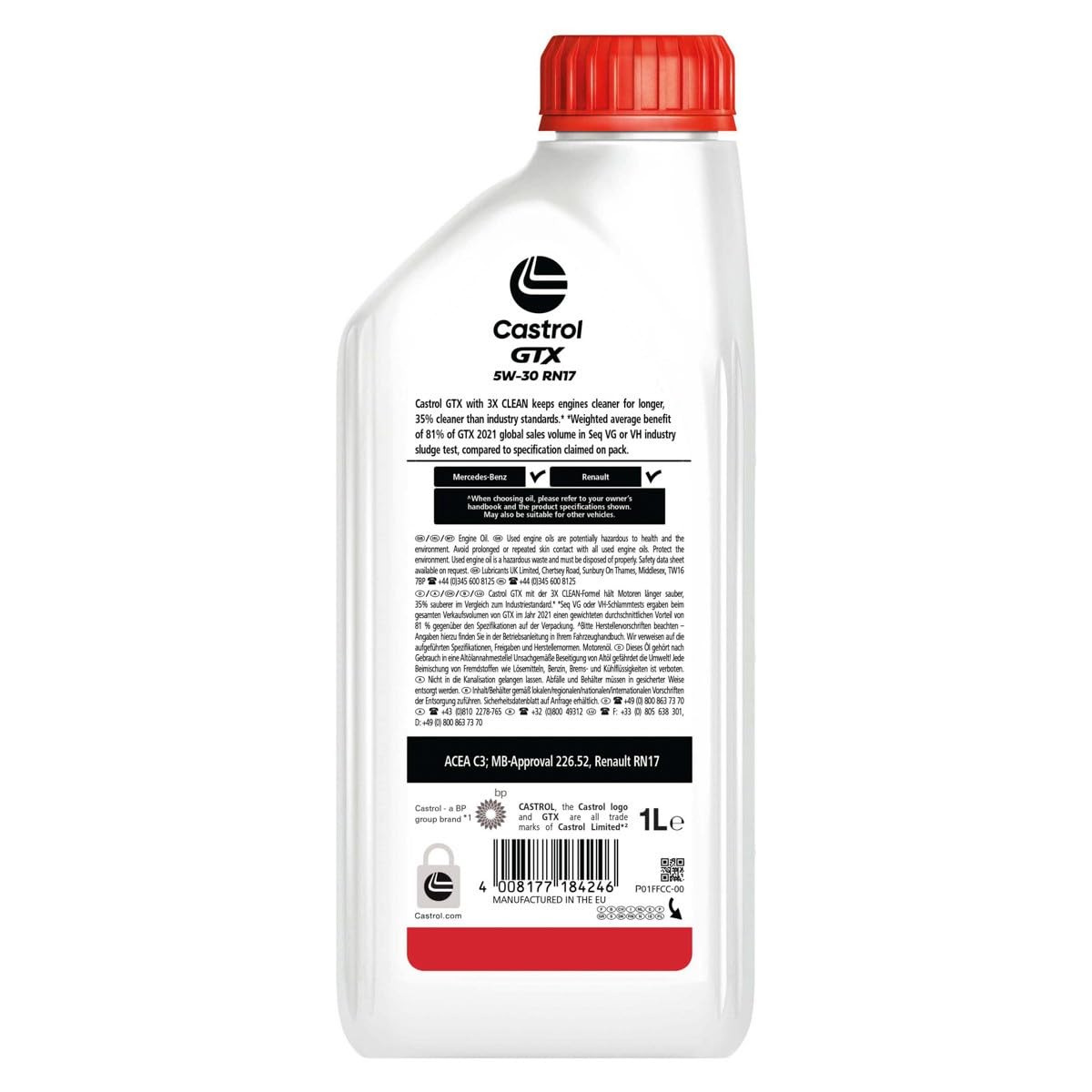 LUBRIALPHA - Olio Motore 5W30 Benzina e Diesel | Formula Double Action Protezione Morchie | ACEA C3, RN17 Compatibile | 5x1lt Confezione