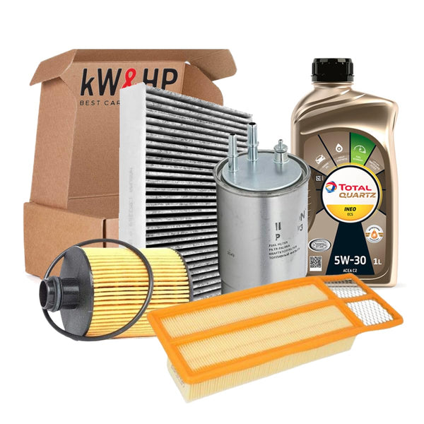 KIT TAGLIANDO 4 FILTRI + 5LT OLIO MOTORE TOTAL_5W30 COMPATIBILE CON BIPPER 1.3 HDI 75