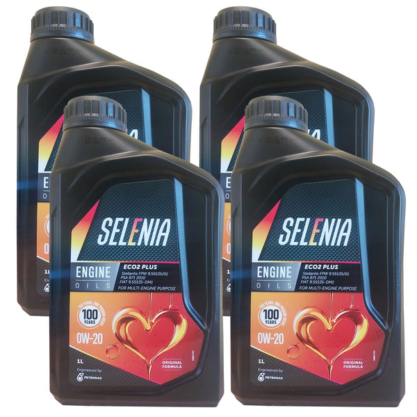 4 LITRI OLIO MOTORE SELENIA ECO-2 SAE 0W20 ORIGINALE by PETRONAS ACEA C5 SPECIFICO PER MOTORI EURO 6. NUOVA VERSIONE ECO2 PLUS