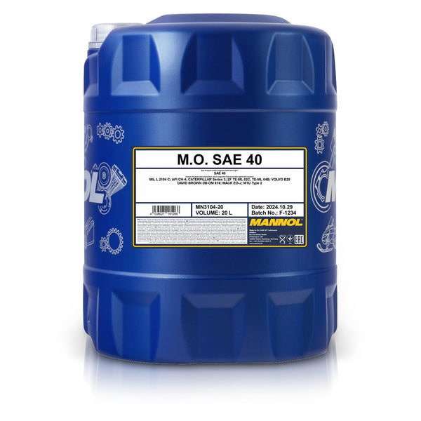 MANNOL 3104 M.O. Olio motore SAE 40 minerale per motori diesel 20L
