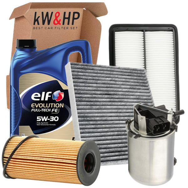 KIT TAGLIANDO 4 FILTRI CON OLIO MOTORE ORIGINALE 5LT LITRI 5W30 PER KADJAR X-TRAIL QASHQAI II 1.6 DCI