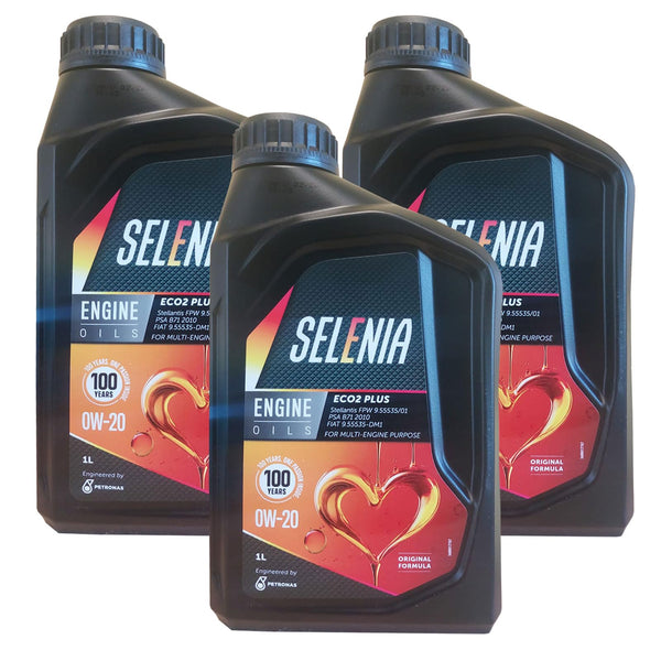 3 LITRI OLIO MOTORE SELENIA ECO-2 SAE 0W20 ORIGINALE by PETRONAS ACEA C5 SPECIFICO PER MOTORI EURO 6. NUOVA VERSIONE ECO2 PLUS