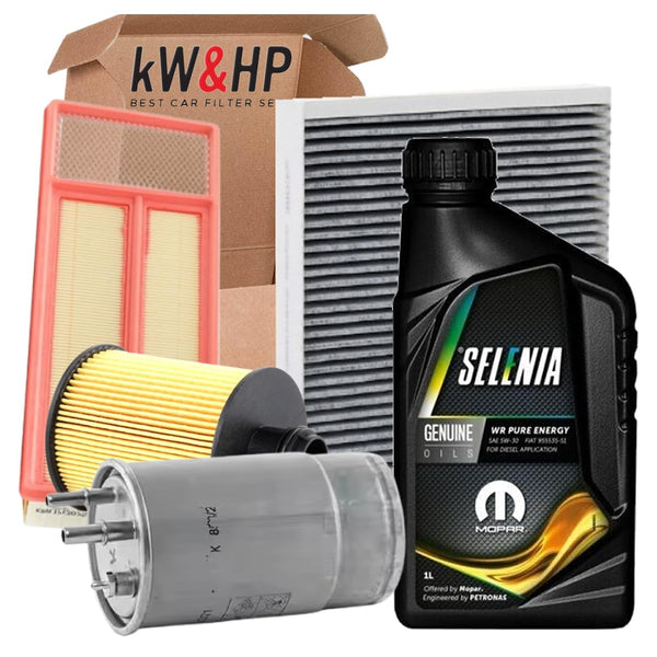 KIT TAGLIANDO 4 FILTRI E 4LT OLIO ORIGINALE WR 5W30 PER PUNTO, GRANDE PUNTO 1.3 DIESEL 55 KW, 75CV