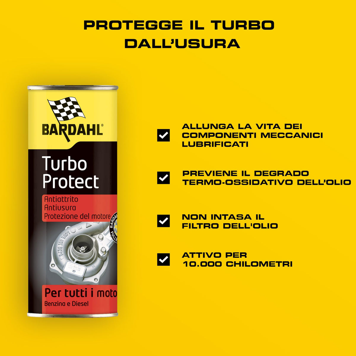 Bardahl - Turbo Protect, Additivo per Auto Benzina, Diesel o GPL