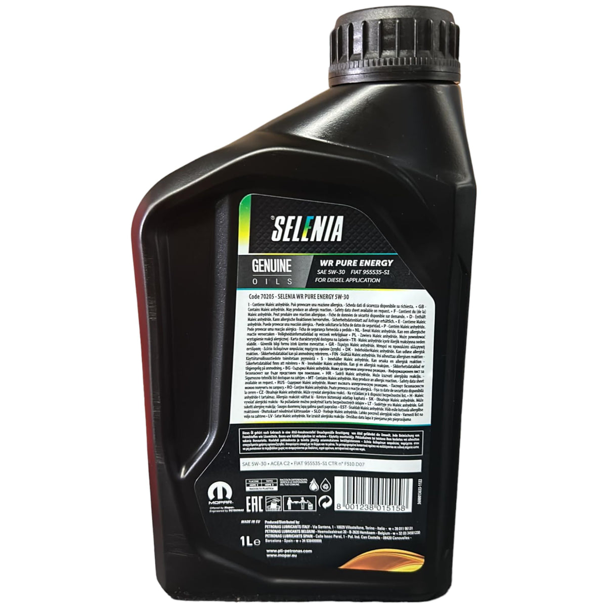 1 Litro Olio Motore Sintetico SELENIA WR PURE ENERGY SAE 5W30 Acea C2 - FCA 955535-S1