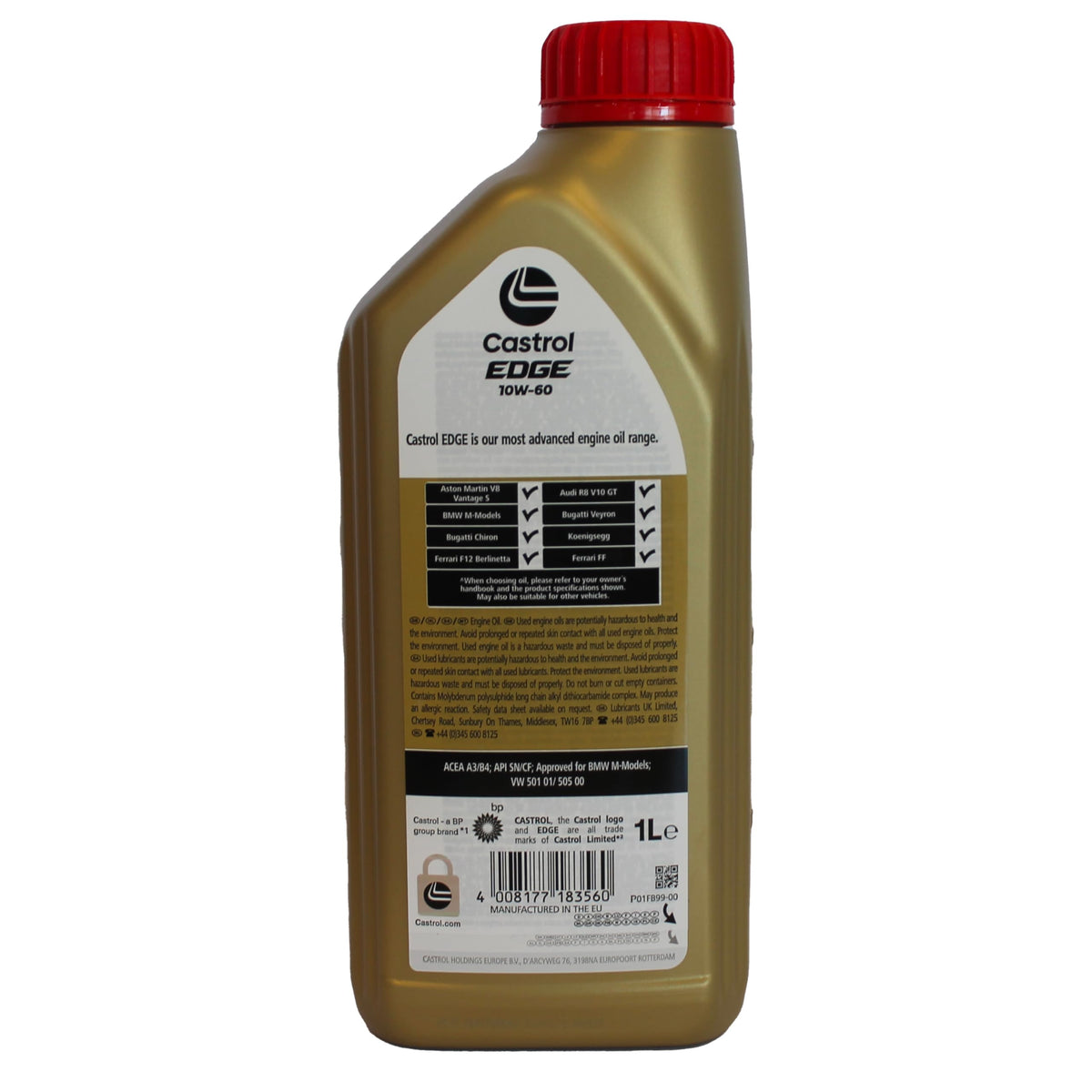 Olio motore 10w60 benzina diesel lubrificante Castrol Edge 10w60 con Portachiavi Cavatappi conf. 5x1lt