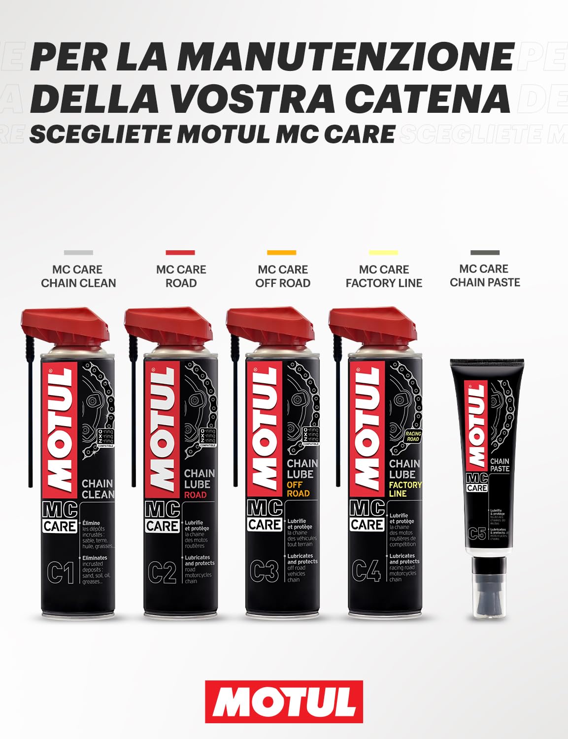 Motul MC Care C3 Chain Lube Off Road Catena Spray 400 ml,150x20x10v