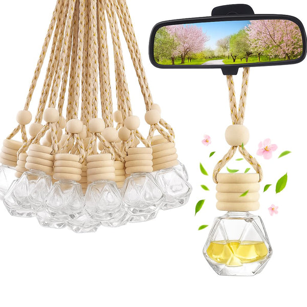 30 Pcs Bottiglia Deodoranti per Auto Vuota,Deodorante per Ambienti Diffusore Bottiglia Ciondolo Olio Aromaterapia Retrovisore Specchio Décor