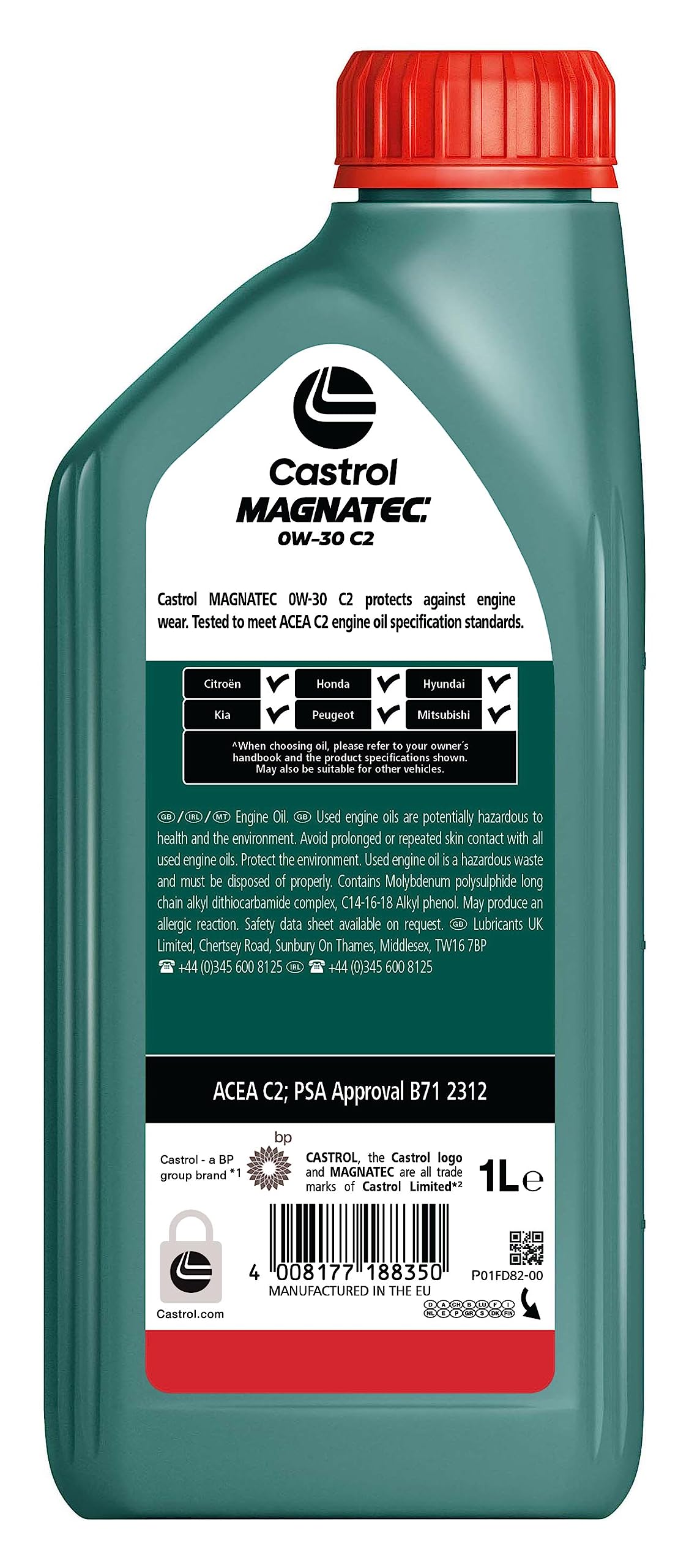 Castrol MAGNATEC 0W-30 C2 Olio Motore per auto Totalmente Sintetico, 4L