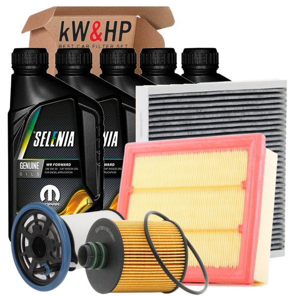 KIT TAGLIANDO 4FILTRI + 5LT SELENIA WR 0W30 PER RENEGADE 2.0 CRD 4X4 140CV 103KW DA 07/2014