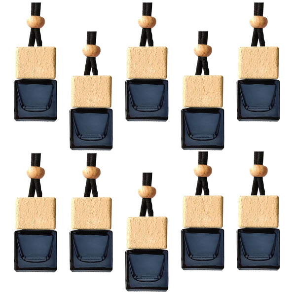 10 pz Vetro Nero Deodorante per Auto Diffusore Auto Vuote Bottiglie di Profumo di Olio Essenziale Auto Appeso Ornamenti Decorazione