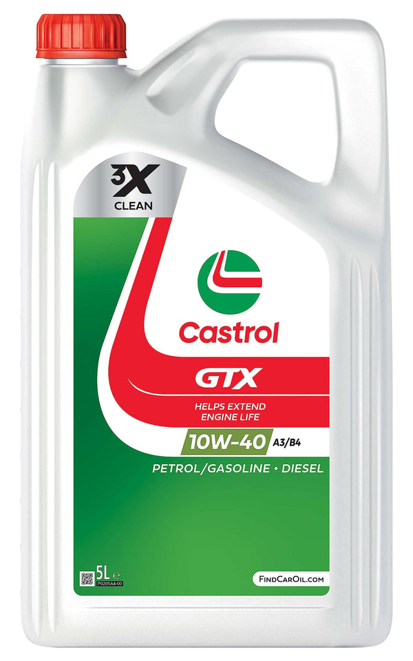 Castrol GTX 10W-40 A3/B4 Olio Motore per auto SemiSintetico, 5L