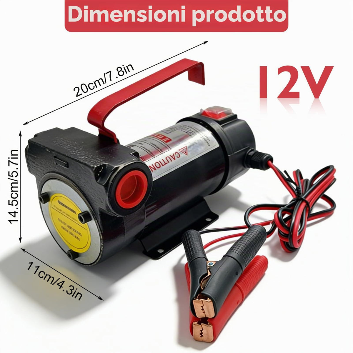 PORFOYO Pompa diesel, 12 V, 200 W, pompa di aspirazione dell'olio, pompa di travaso elettrica, 45 l/min, pompa di aspirazione, pompa dell'olio combustibile, pompa di ricambio dell'olio, per cherosene