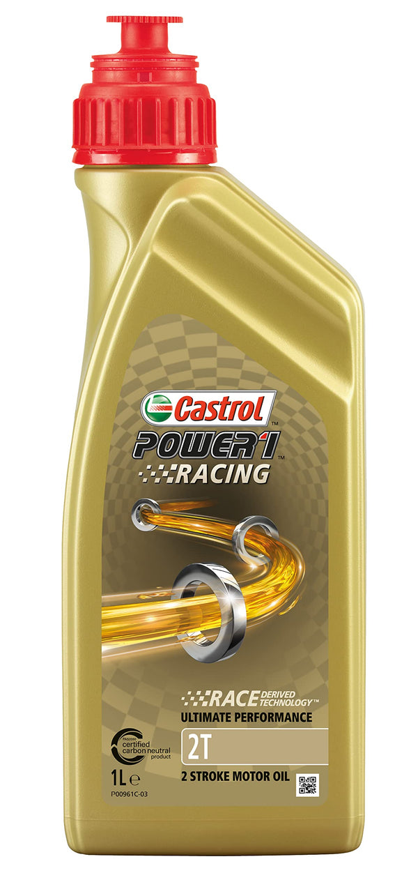 Castrol Olio lubrificante Sintetico Motori Moto 2T Power 1 Racing 1L