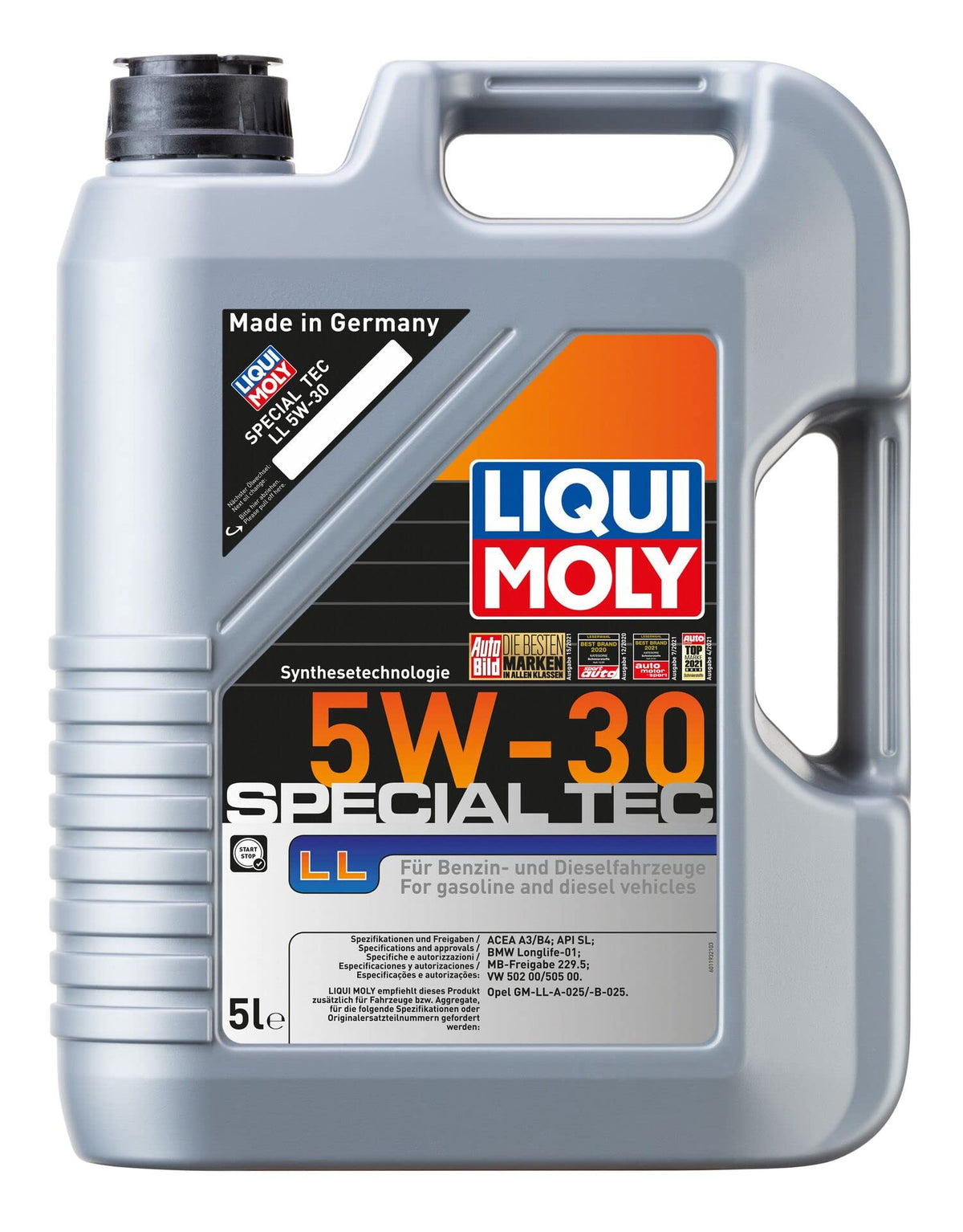 LIQUI MOLY Olio motore Special Tec 5W-30 Olio sintetico 5 L Compatibilità con RENAULT Clio 3 Hatchback BR0/1, CR0/1 Clio 2 BB0/1/2, CB0/1/2 Clio 4 Hatchback BH, VW Polo Hatchback 6R1, 6C1