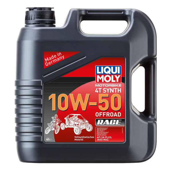 LIQUI MOLY Olio motore Motorbike 4T Synth 10W-50 Olio sintetico 100% 4 L Compatibilità con AIXAM A.751 Hatchback, ZNEN MOTORCYCLES ZN250