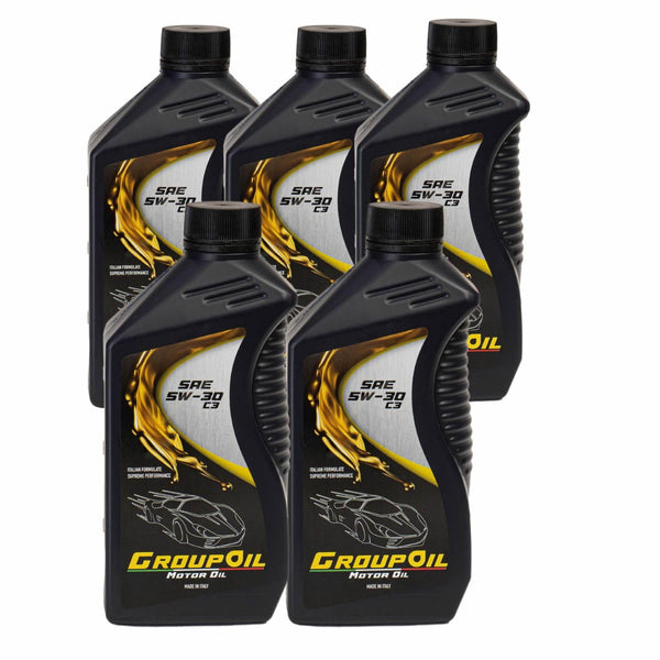 Lubrificanti GROUPOIL 5W30 ACEA C3 5x1L- Olio motore totalmente sintetico formulato con oli base sintetica ad alte prestazioni
