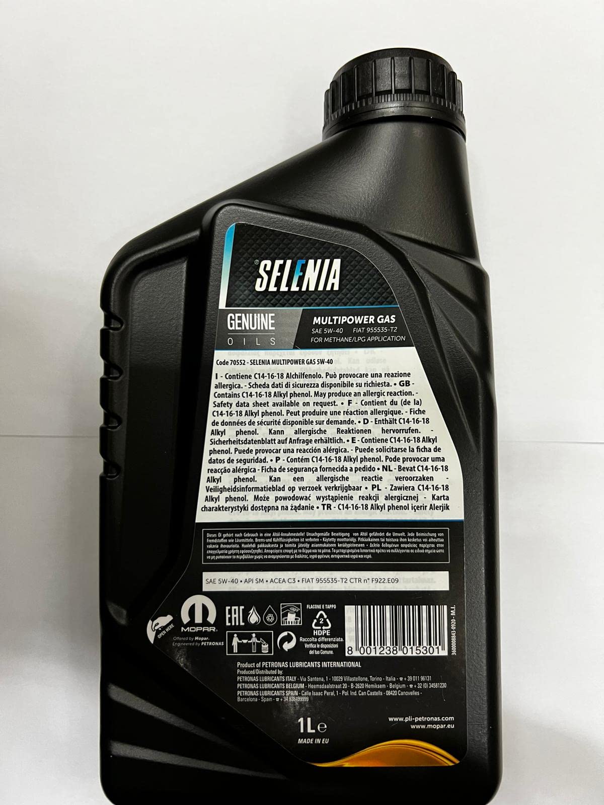 Olio motore Selenia MULTIPOWER GAS 5W40 LT. 4
