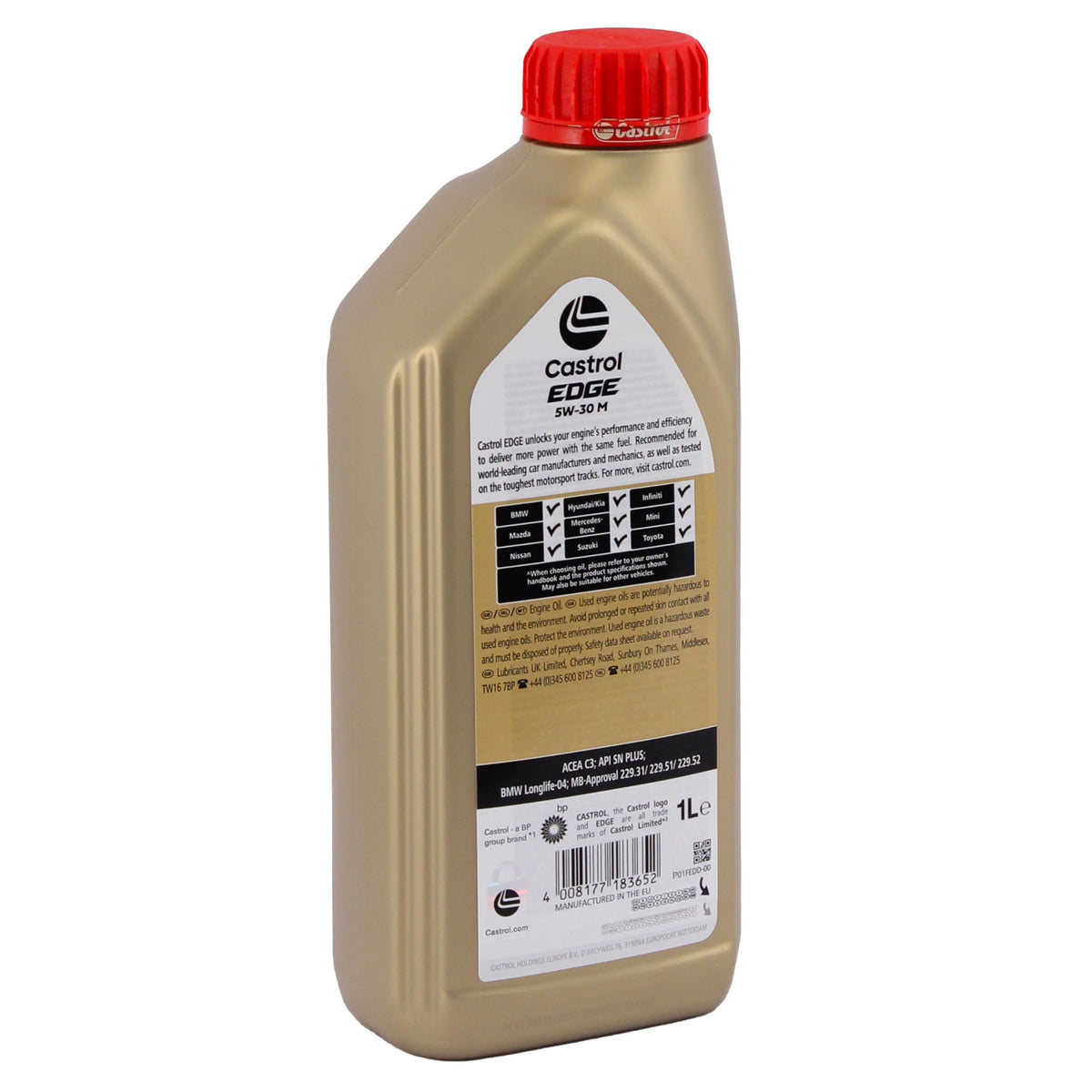 Castrol Edge Professional C1 5W-30 con Titanium FST®, olio motore, 5 flaconi da 1 litro