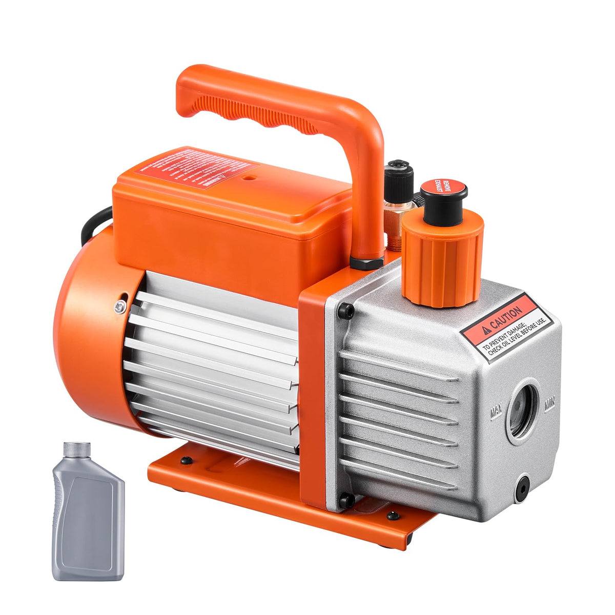 VEVOR Pompa per Vuoto 4 CFM, Pompa per Vuoto a Palette Rotanti Monostadio HVAC per Sistemi Kit Pompa per Vuoto AC per Auto con Contenitore per Olio per Manutenzione Aria Condizionata da Veicoli