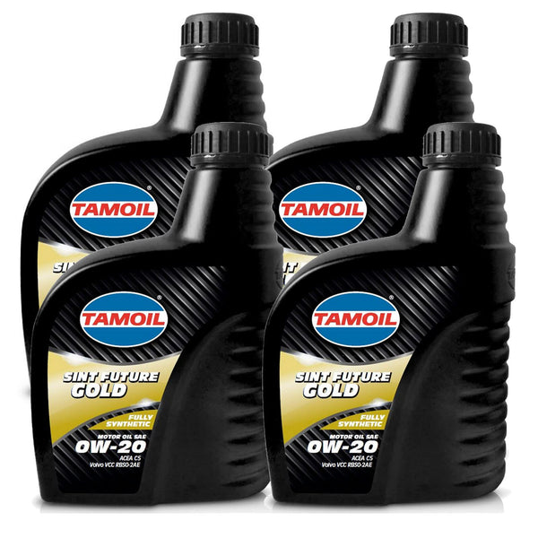 TAMOIL Olio Motore 0W20 Sint Future Gold SAE 4 Litri ACEA C5 per auto BENZINA DIESEL e IBRIDI. 100% SINTETICO
