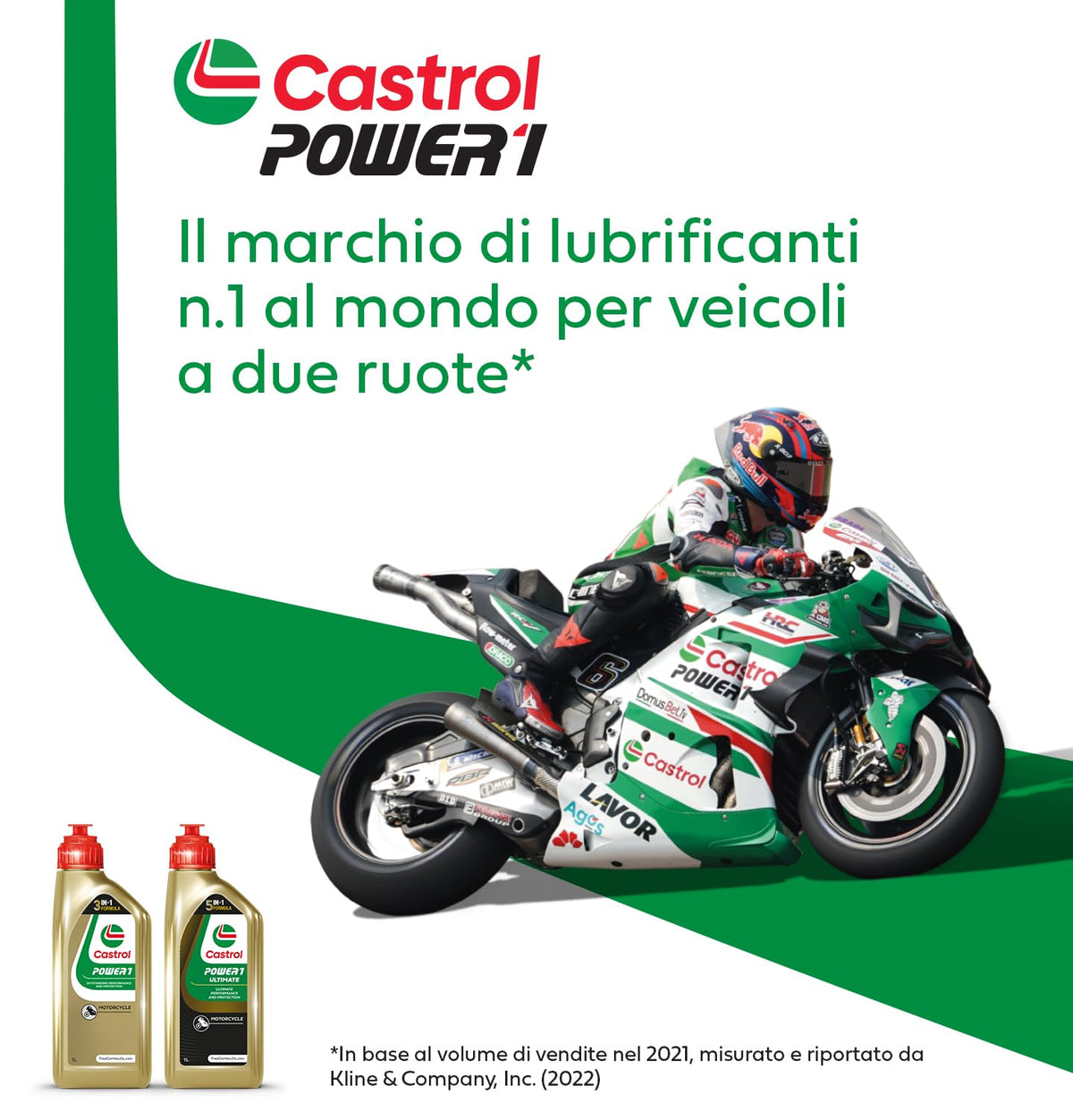 Castrol POWER 1 2T Olio Motore per Moto, 1L