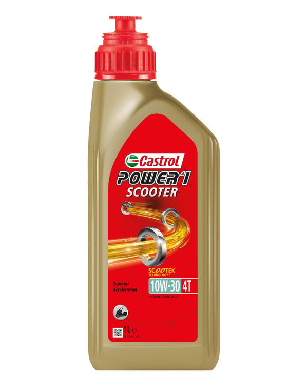 CASTROL POWER1 SCOOTER 4T 10W-30 Scootek Technology 1 Litro Olio Motore Parzialmente Sintetico