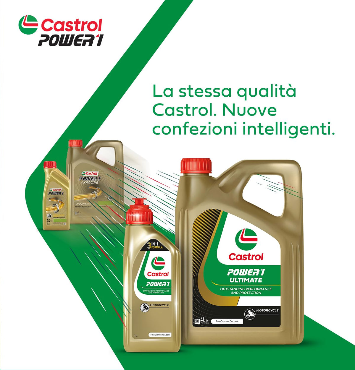 Castrol POWER1 4T 10W-40 Olio Motore per Moto SemiSintetico, 4L