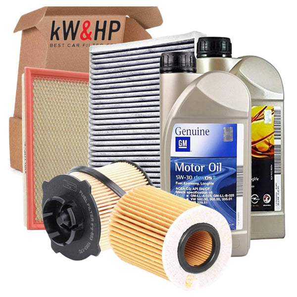 KIT TAGLIANDO 4 FILTRI + 6LT OLIO G-M 5W30 PER ASTRA J 1.7 CDTI 81KW 110CV DAL 10/2010 AL 2015