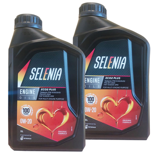 2 LITRI OLIO MOTORE SELENIA ECO-2 SAE 0W20 ORIGINALE by PETRONAS ACEA C5 SPECIFICO PER MOTORI EURO 6. NUOVA VERSIONE ECO2 PLUS